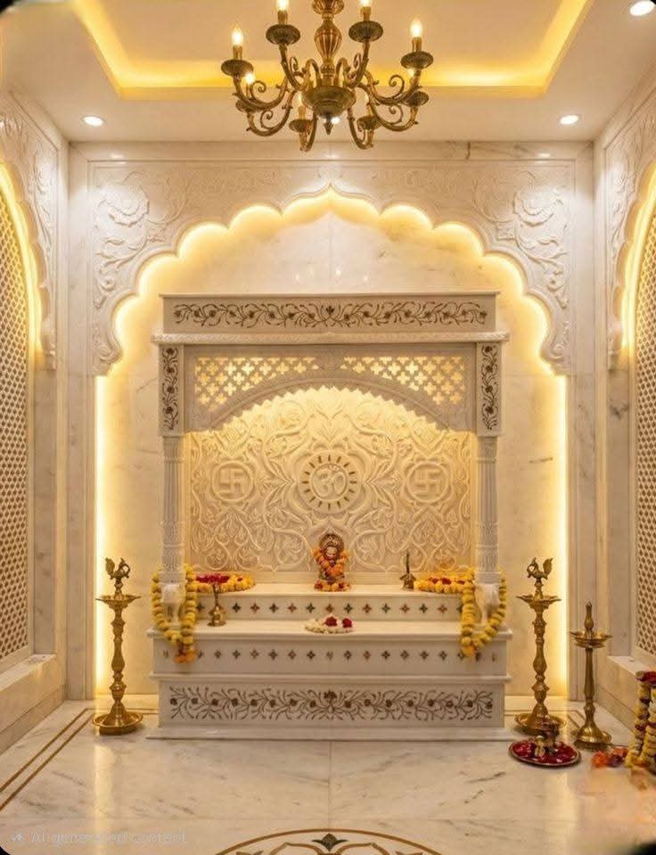 Handcrafted Stone Home Mandir - Design #5